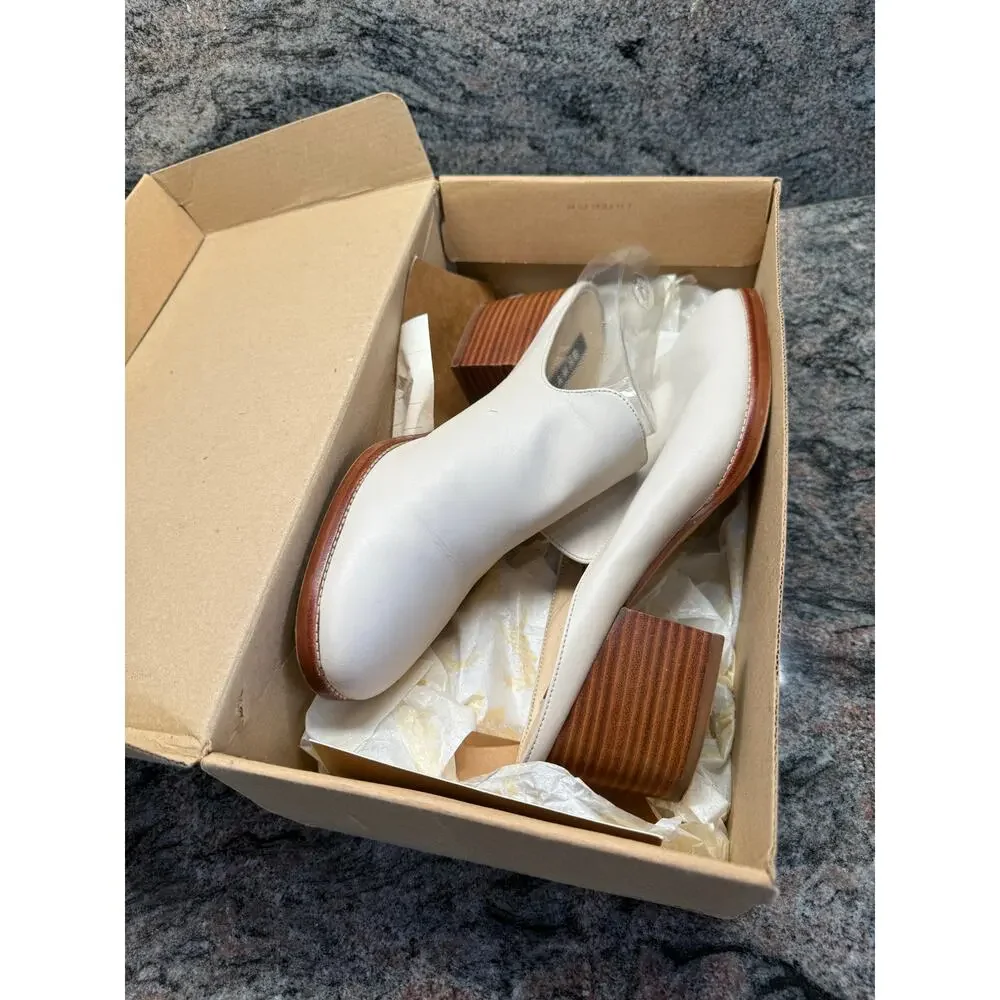 DKNY Women's White Leather Mules | size 11 - Picture 2 of 4